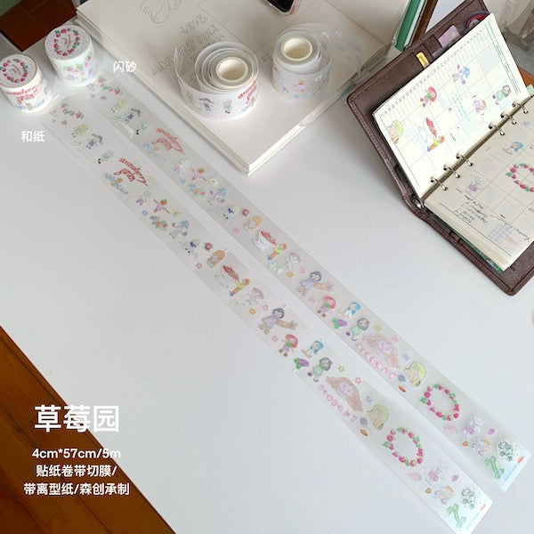 Die-Cut Sticker Roll - Strawberry Garden