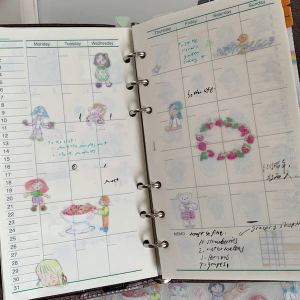 Die-Cut Sticker Roll - Strawberry Garden