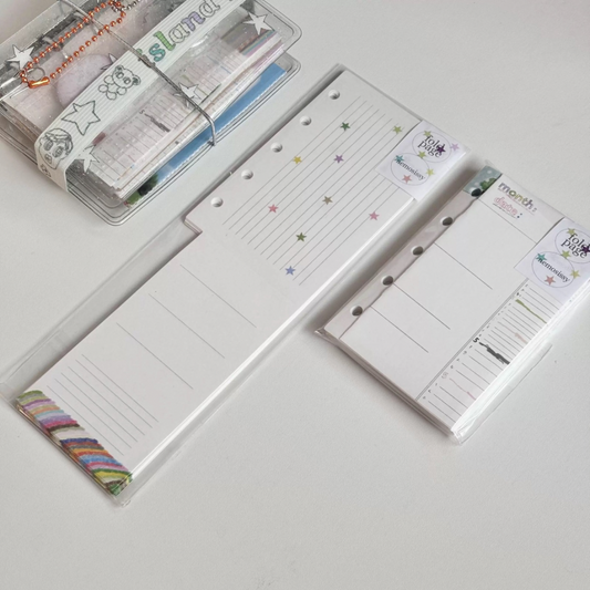 Folded 5-Hole Loose Leaf Paper Refills - M5 Size