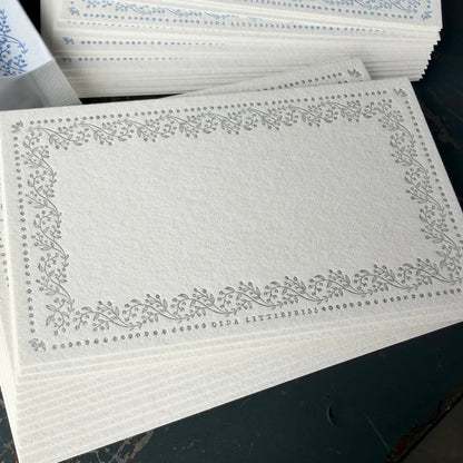 VINE Memo Card Sample - Dusty Blue & Gray