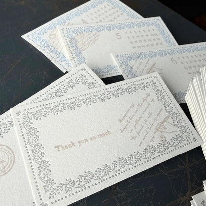 VINE Memo Card Sample - Dusty Blue & Gray