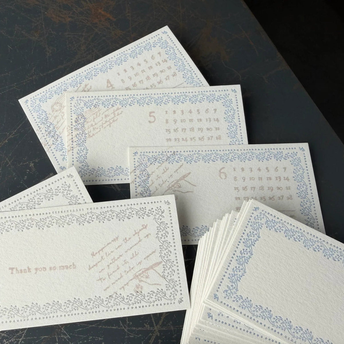VINE Memo Card Sample - Dusty Blue & Gray