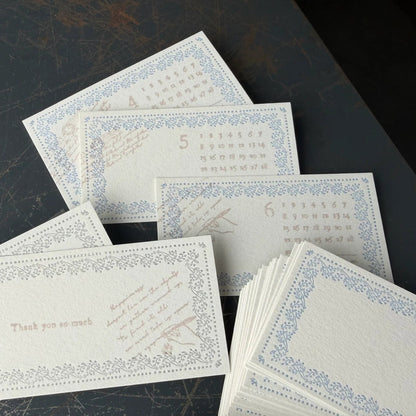 VINE Memo Card Sample - Dusty Blue & Gray