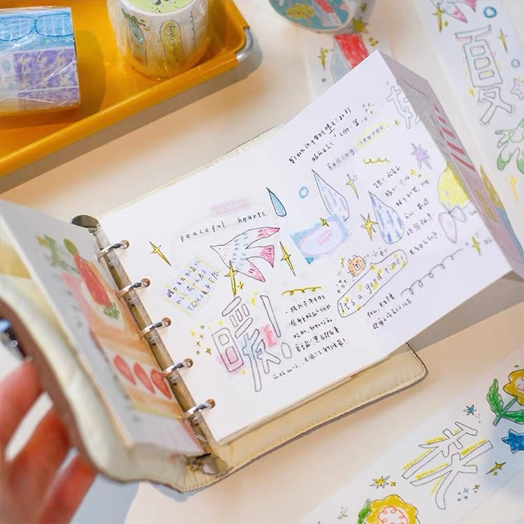 Die-Cut Sticker Roll - Crayon Style