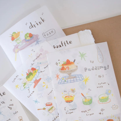 Die-Cut Sticker Sheets - Food & Little Dots