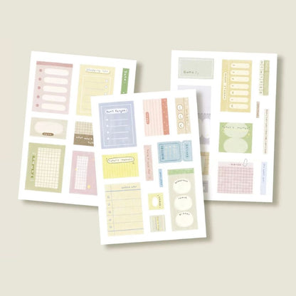 Orange Studio Die-Cut Sticker Sheets - Frames & Writing Memo