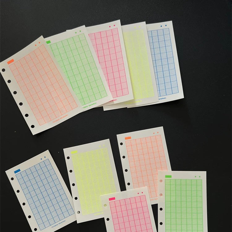 Neon Loose Leaf Paper Refills - A7 & M5 Size