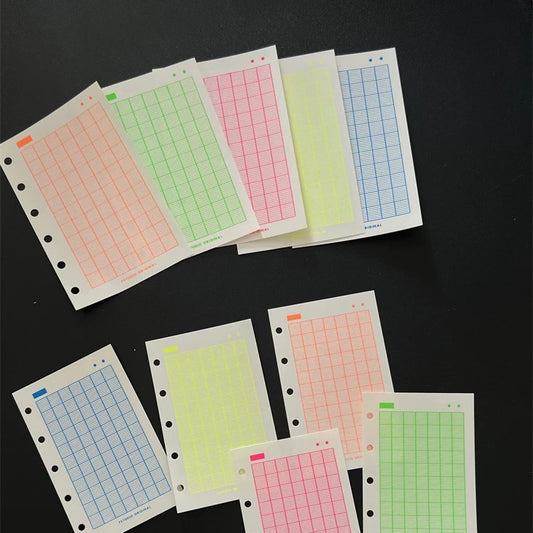 Neon Loose Leaf Paper Refills - A7 & M5 Size