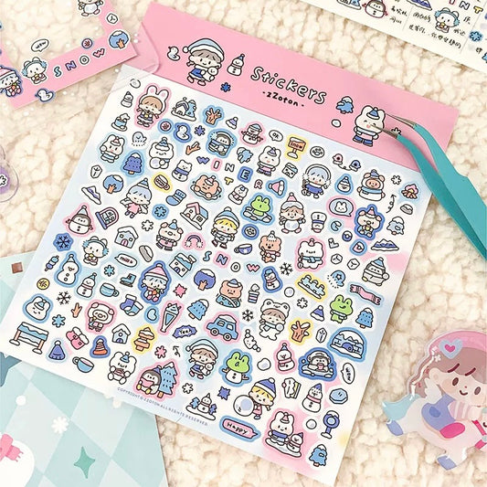 Shiny Deco Sticker Sheet - Winter