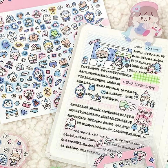 Shiny Deco Sticker Sheet - Winter