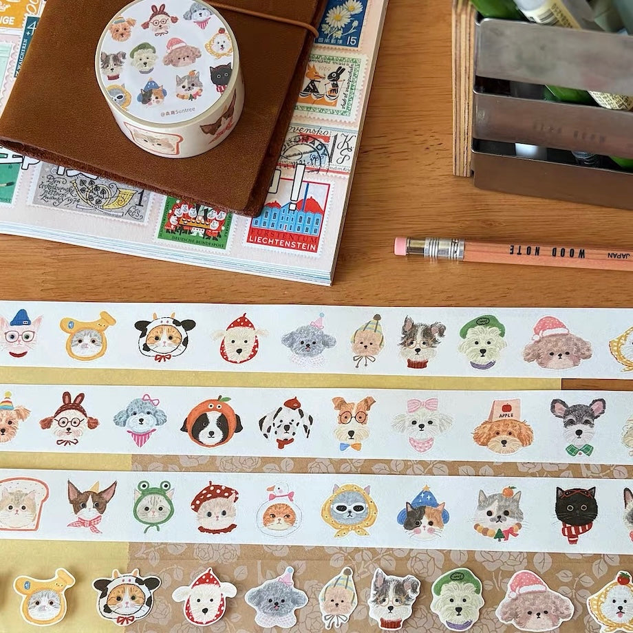 Die-Cut Sticker Roll - Cat & Dog Diary