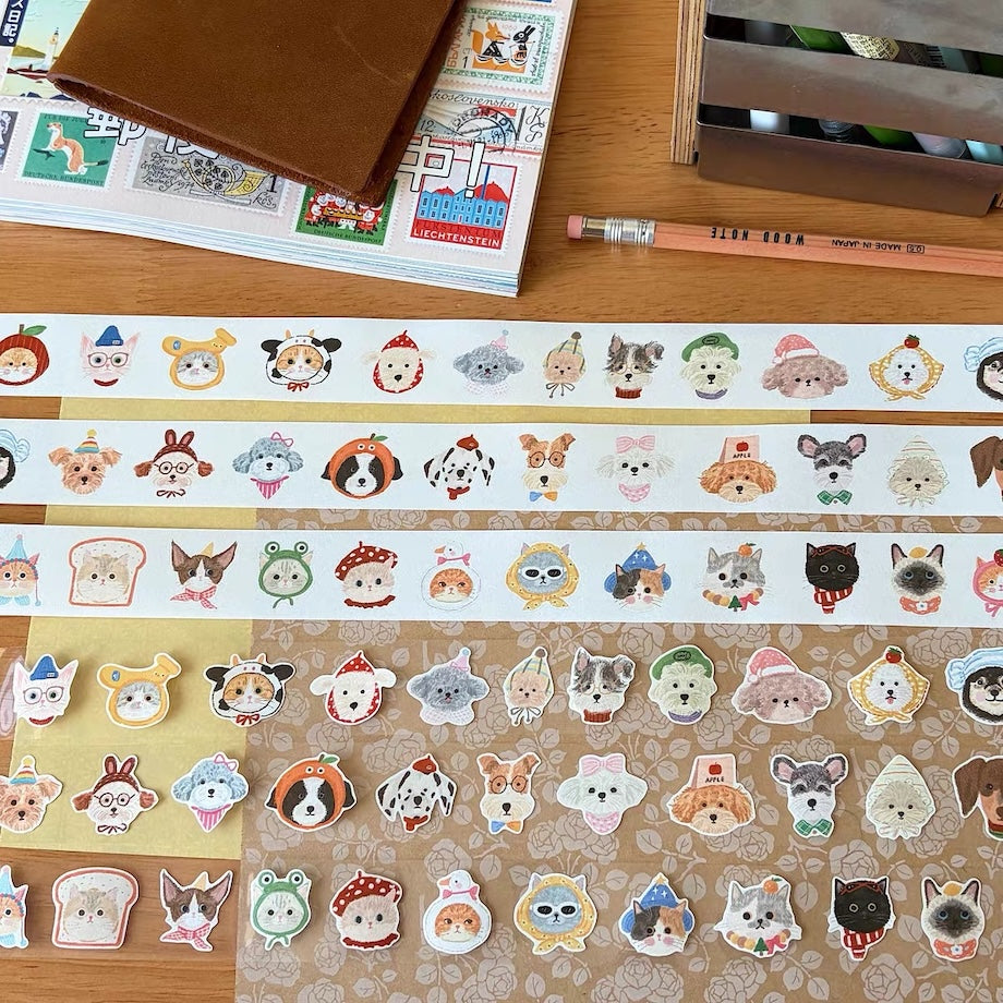 Die-Cut Sticker Roll - Cat & Dog Diary