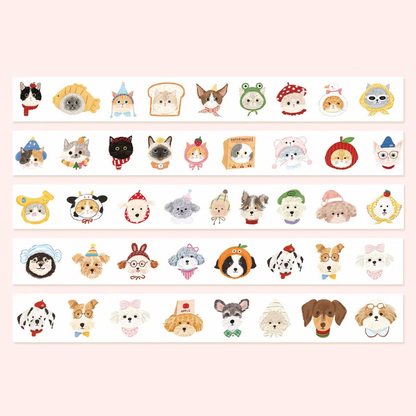 Die-Cut Sticker Roll - Cat & Dog Diary