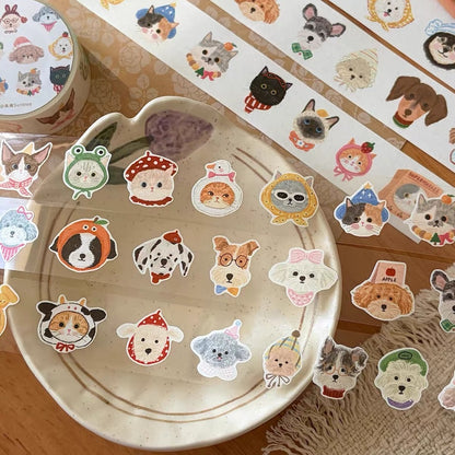 Die-Cut Sticker Roll - Cat & Dog Diary