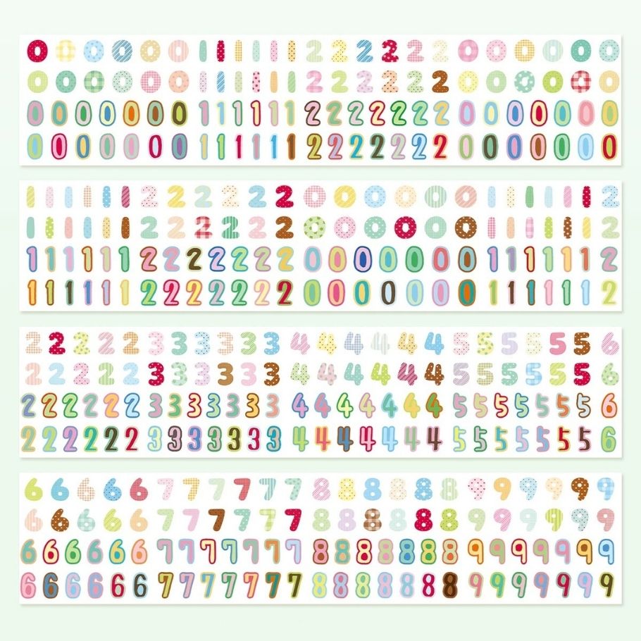 Die-Cut Sticker Roll - Colorful Numbers