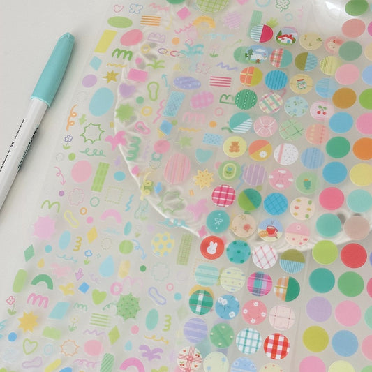 Die-Cut PET Sticker Roll - Decoration & Dot