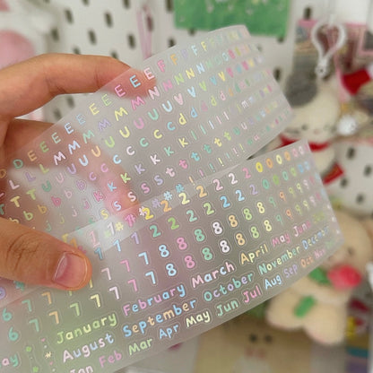 Die-Cut Sticker Roll - Numbers & Letters