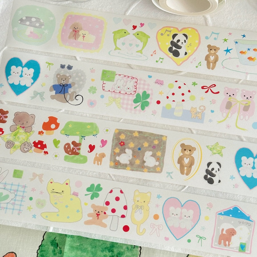 Die-Cut Sticker Roll - Pet Tea Party