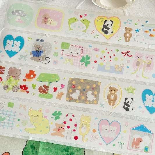 Die-Cut Sticker Roll - Pet Tea Party