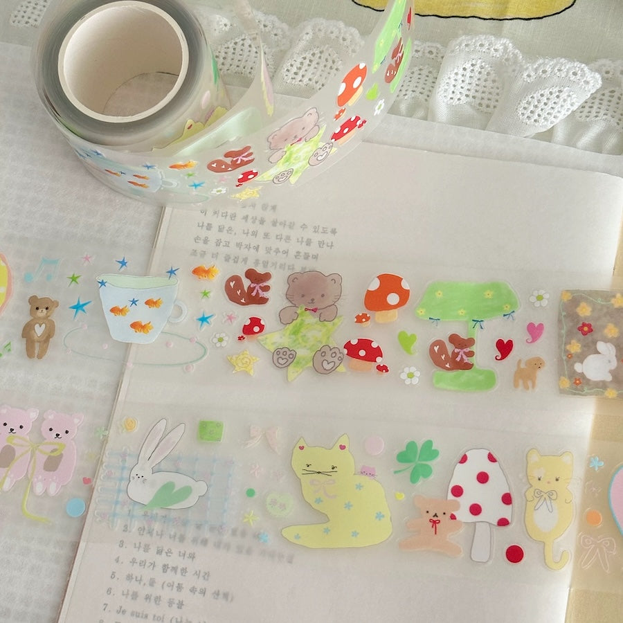 Die-Cut Sticker Roll - Pet Tea Party