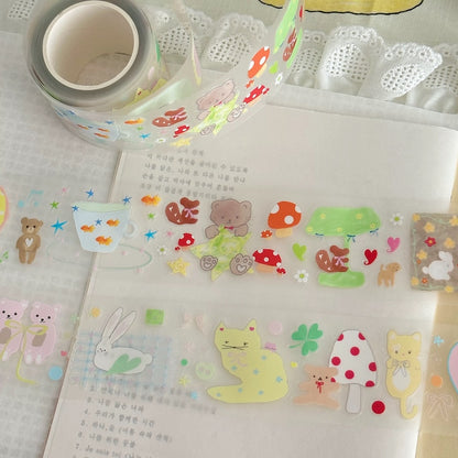 Die-Cut Sticker Roll - Pet Tea Party