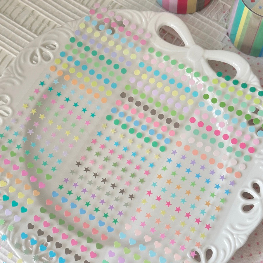 Die-Cut Sticker Roll - Star, Heart, & Dot