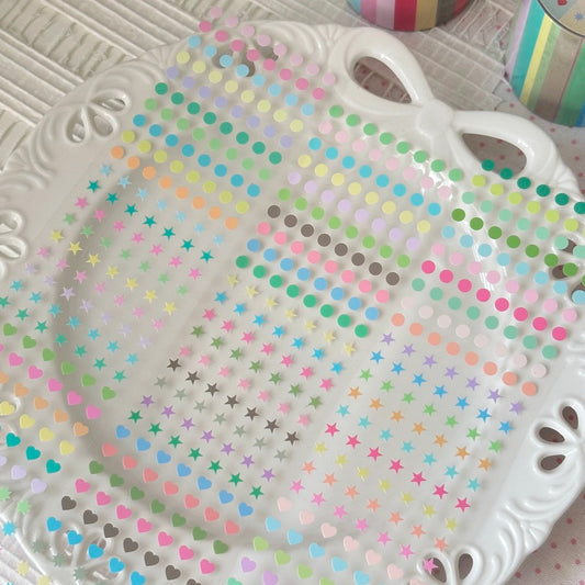 Die-Cut Sticker Roll - Star, Heart, & Dot