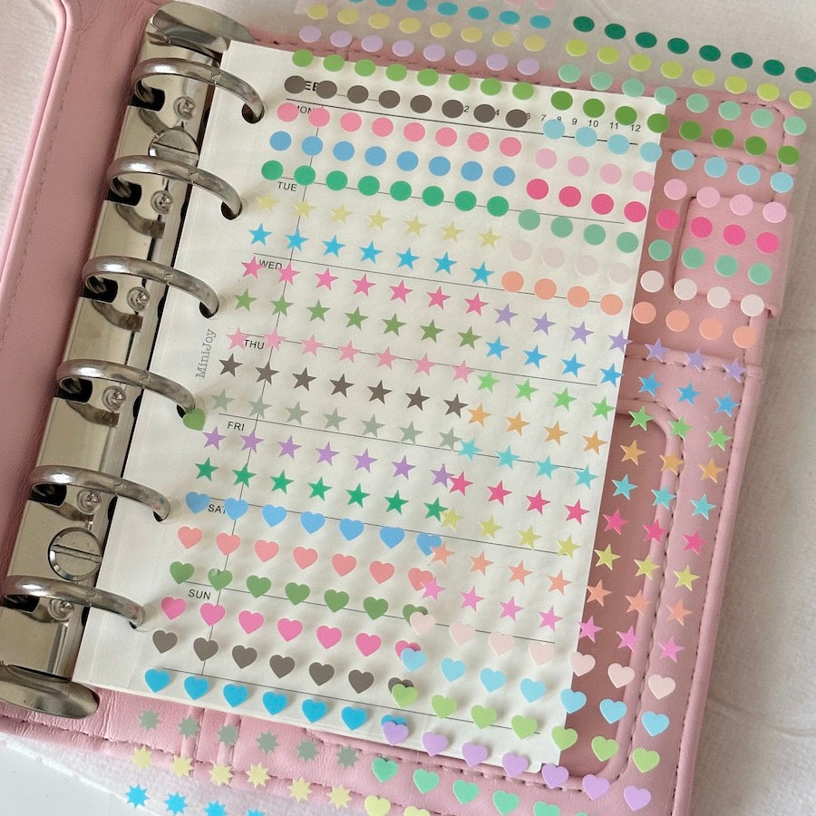 Die-Cut Sticker Roll - Star, Heart, & Dot