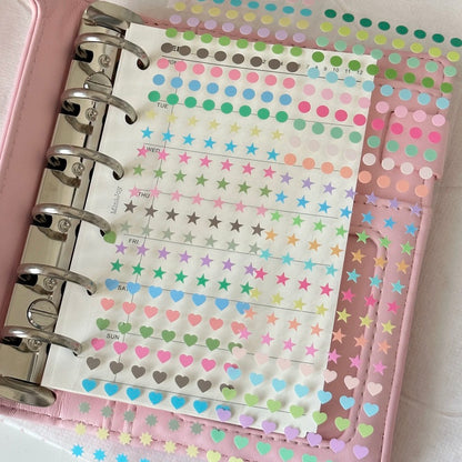 Die-Cut Sticker Roll - Star, Heart, & Dot