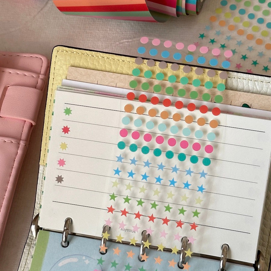 Die-Cut Sticker Roll - Star, Heart, & Dot