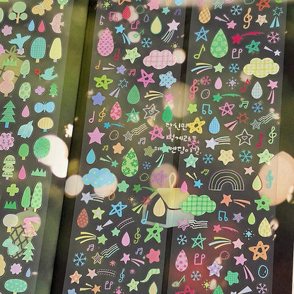 Die-Cut Sticker Roll - Star & Rain Collection