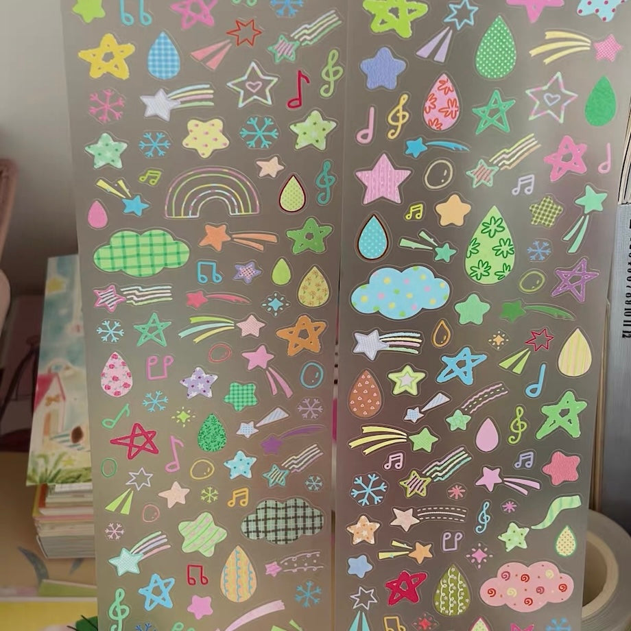 Die-Cut Sticker Roll - Star & Rain Collection