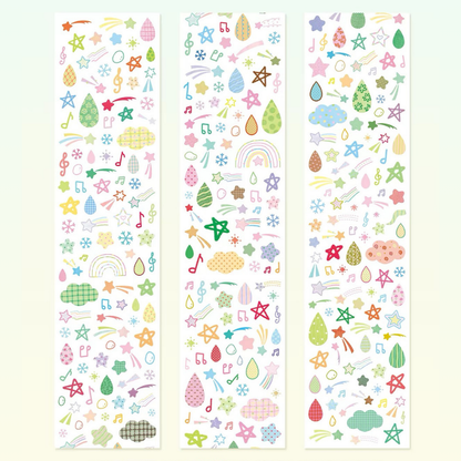 Die-Cut Sticker Roll - Star & Rain Collection