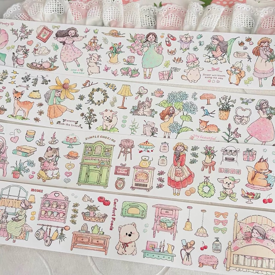Die-Cut Sticker Roll - Warm Home & Blossom