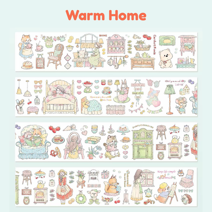 Die-Cut Sticker Roll - Warm Home & Blossom