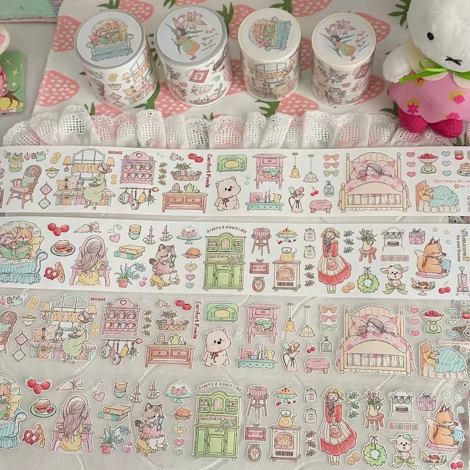 Die-Cut Sticker Roll - Warm Home & Blossom