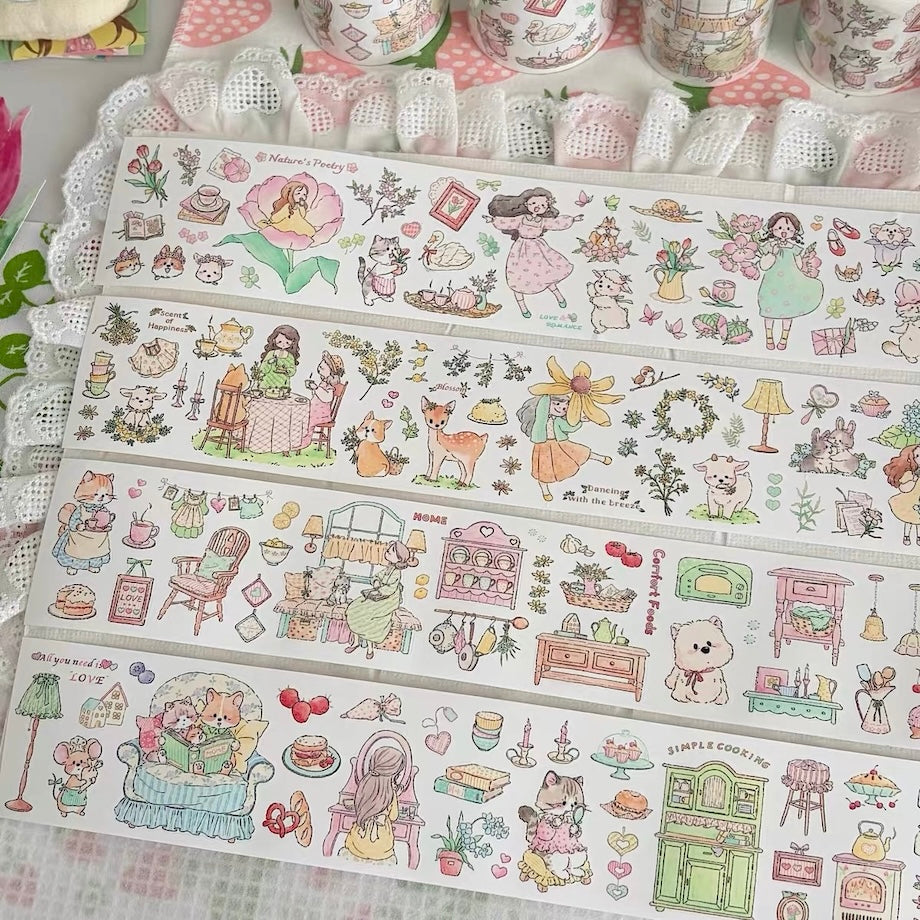 Die-Cut Sticker Roll - Warm Home & Blossom