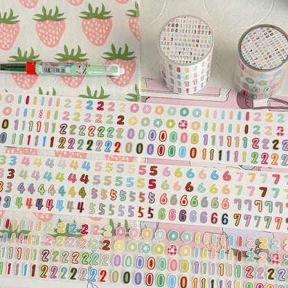 Die-Cut Sticker Roll - Colorful Numbers