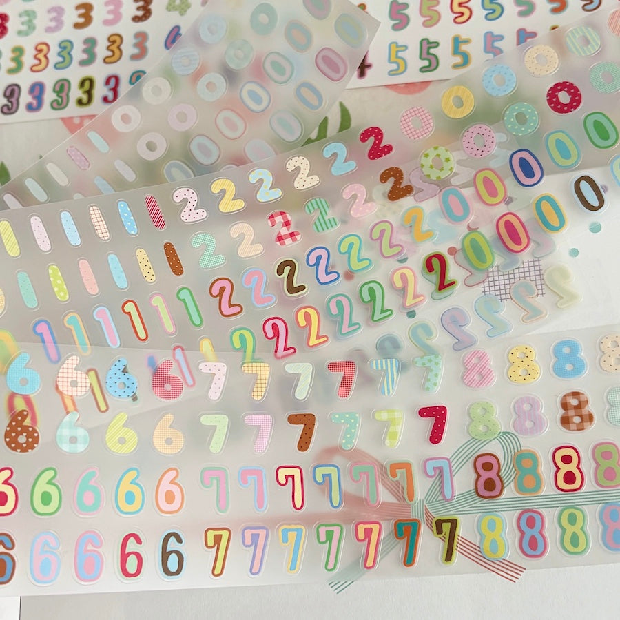 Die-Cut Sticker Roll - Colorful Numbers