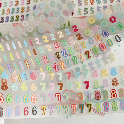 Die-Cut Sticker Roll - Colorful Numbers