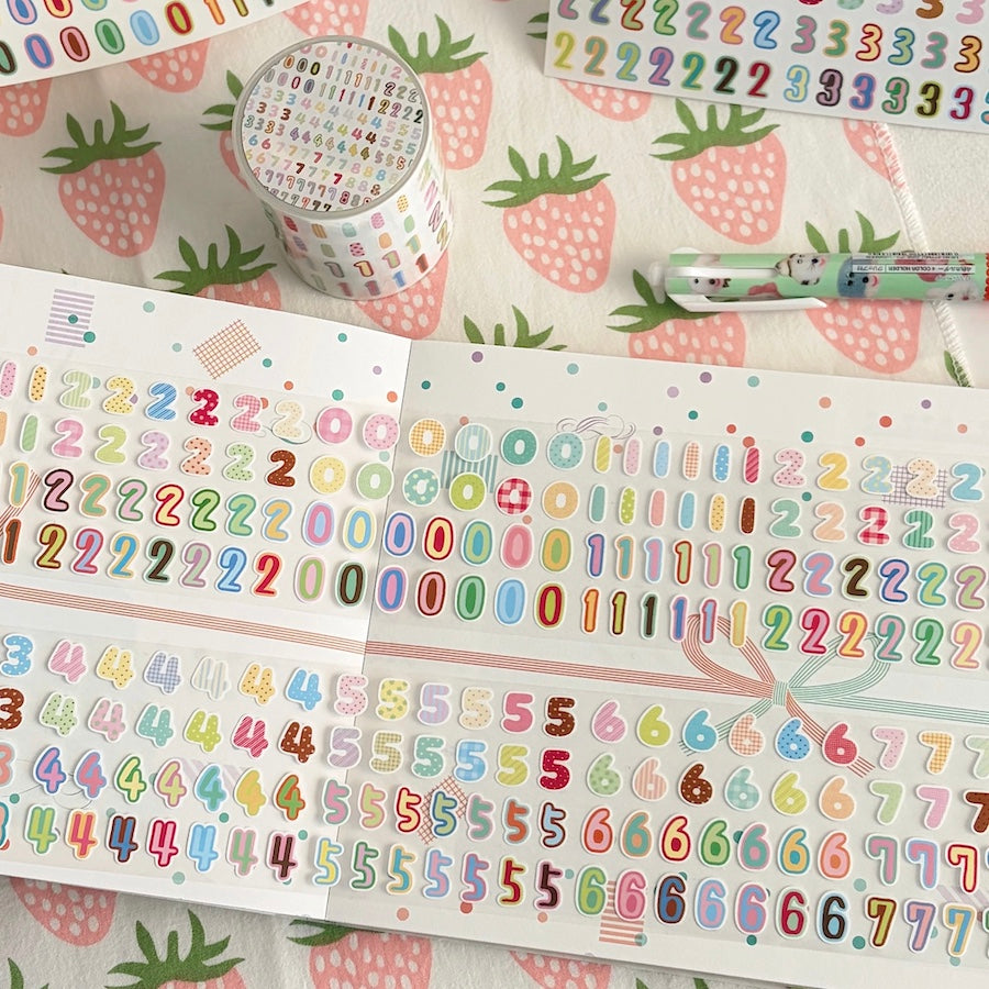 Die-Cut Sticker Roll - Colorful Numbers