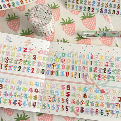 Die-Cut Sticker Roll - Colorful Numbers