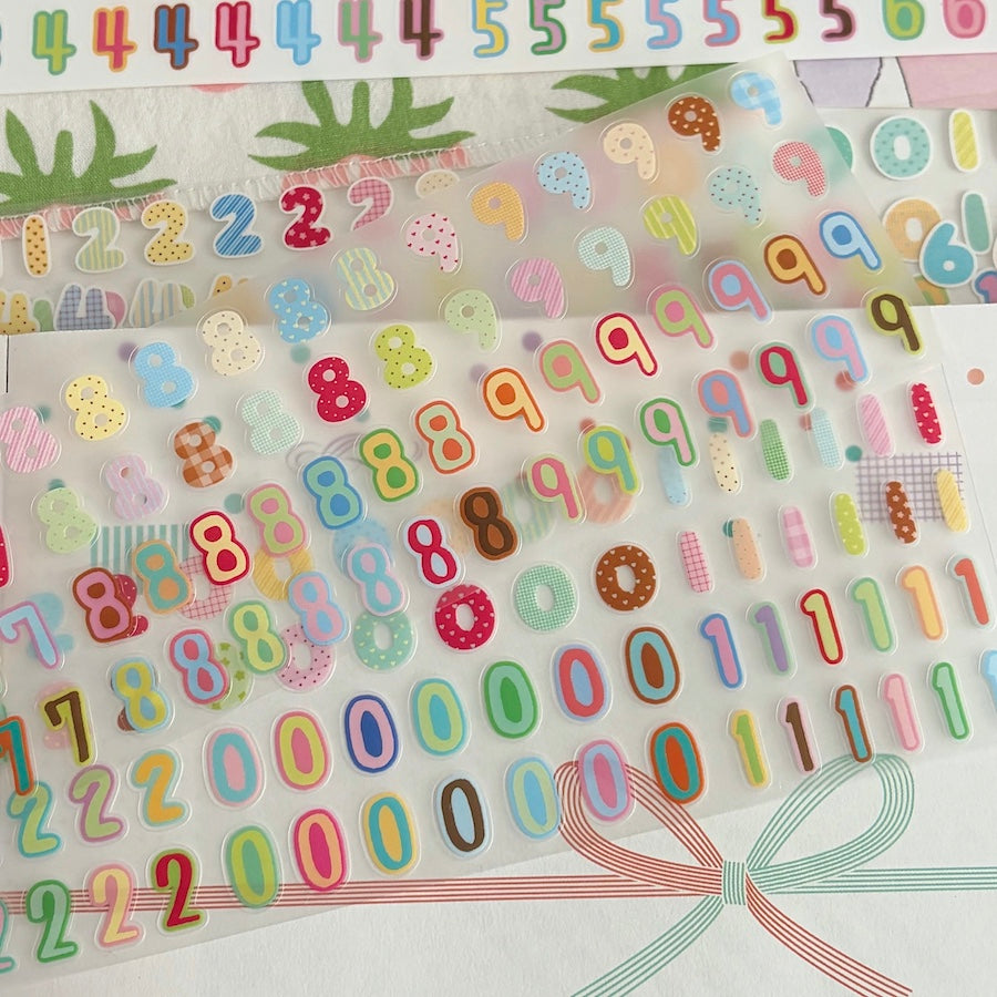Die-Cut Sticker Roll - Colorful Numbers