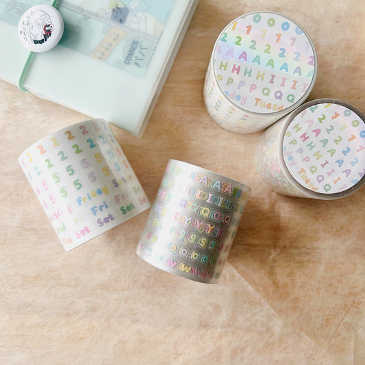 Die-Cut Sticker Roll - Numbers & Letters