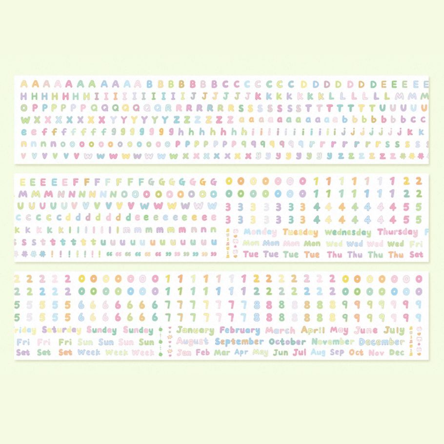 Die-Cut Sticker Roll - Numbers & Letters