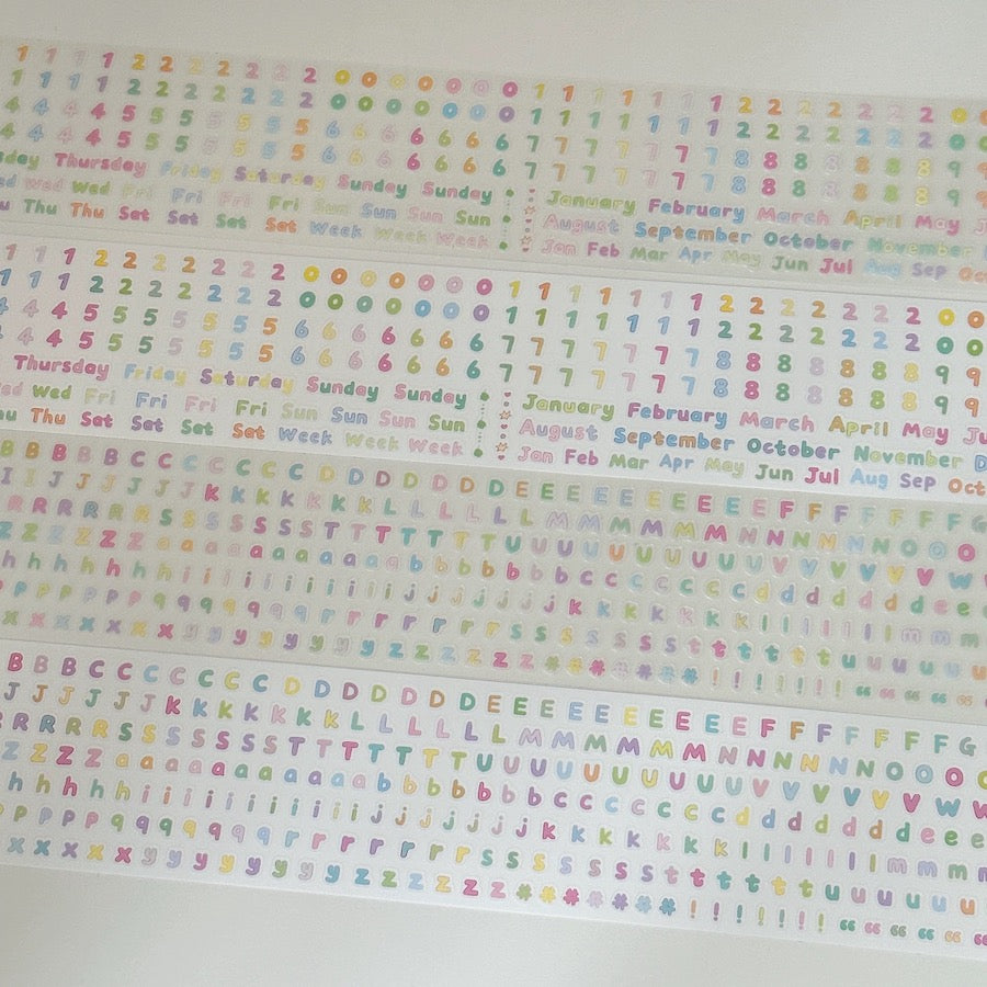 Die-Cut Sticker Roll - Numbers & Letters