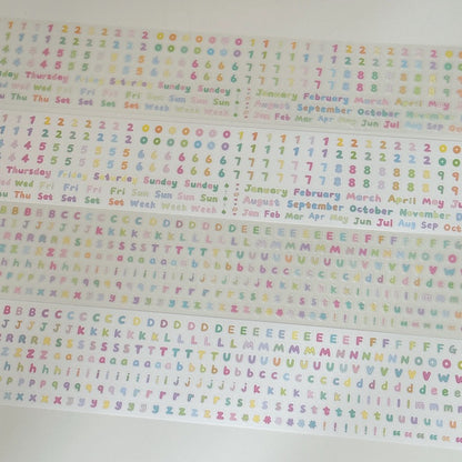 Die-Cut Sticker Roll - Numbers & Letters