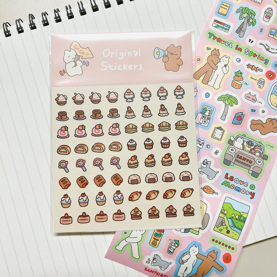 SANTU & TUSAN Original Stickers - Little Square Stickers