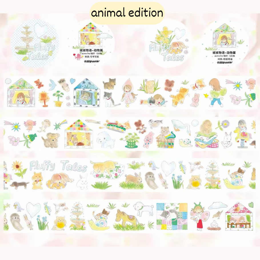 Die-Cut Sticker Roll - Fluffy Tales