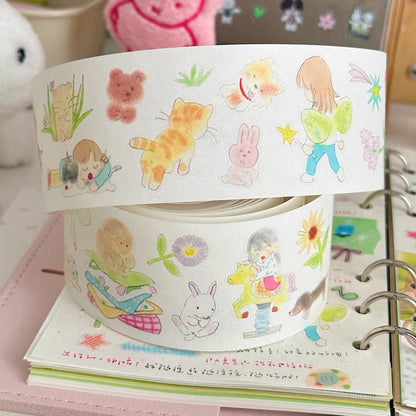 Die-Cut Sticker Roll - Fluffy Tales